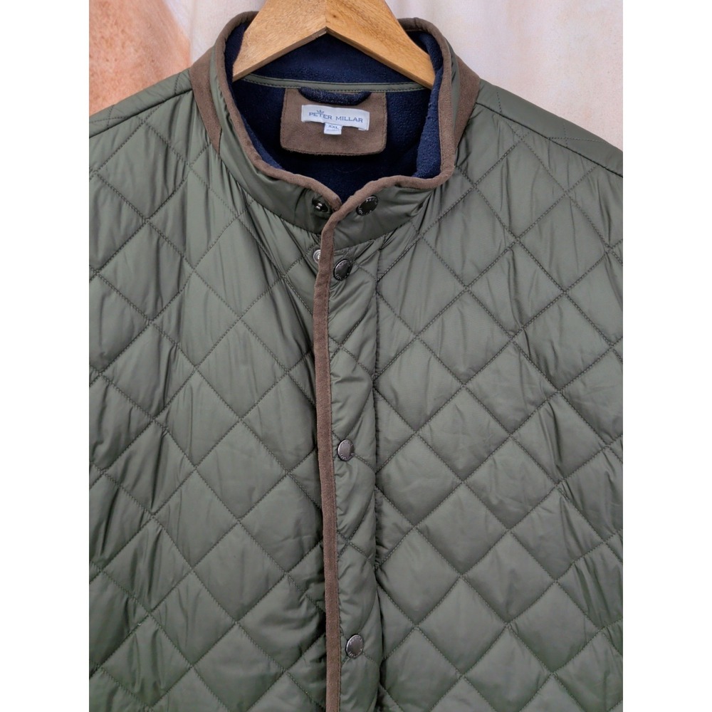 Peter Millar Essex Quilted Travel Vest Olive Green - Picture 3 of 9